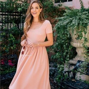 Gal Meets Glam Annie Scoop Neck Crepe Midi Dress NWT Sz 10